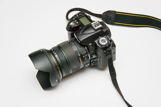 A DSLR camera.